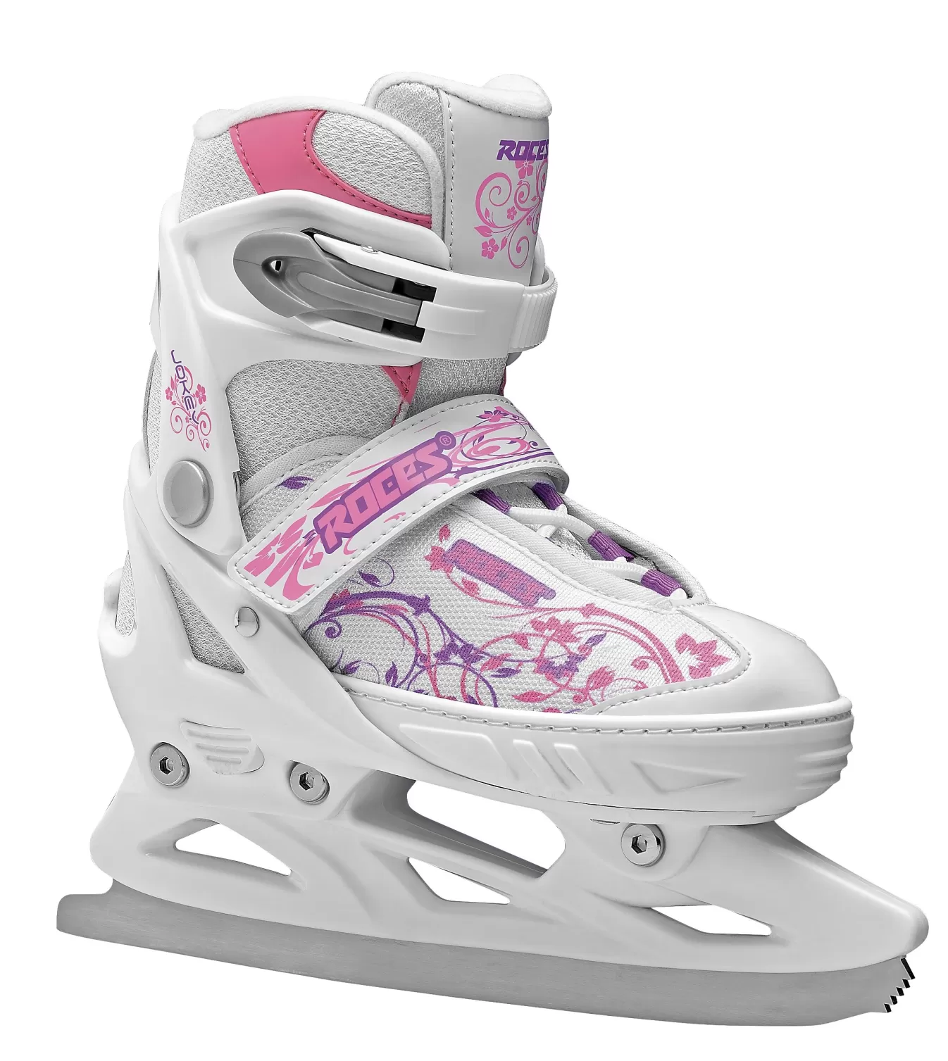 Outlet Adjustable Ice Skate-Mod. Jokey Ice Girl White-Pink,Violet Ice Skates