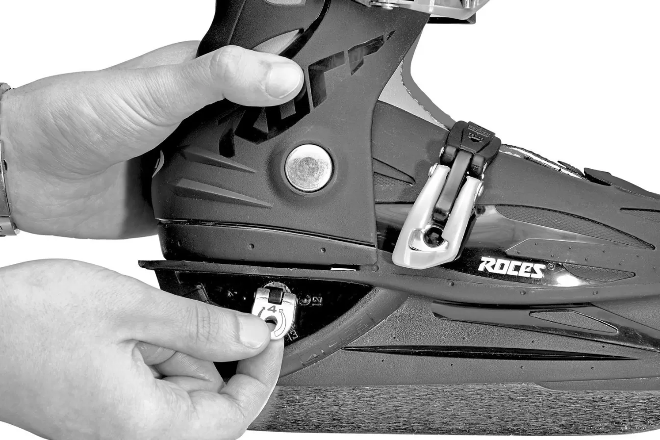 Outlet Adjustable Ice Skate-Mod. Mck Ii F White-Black Ice Skates